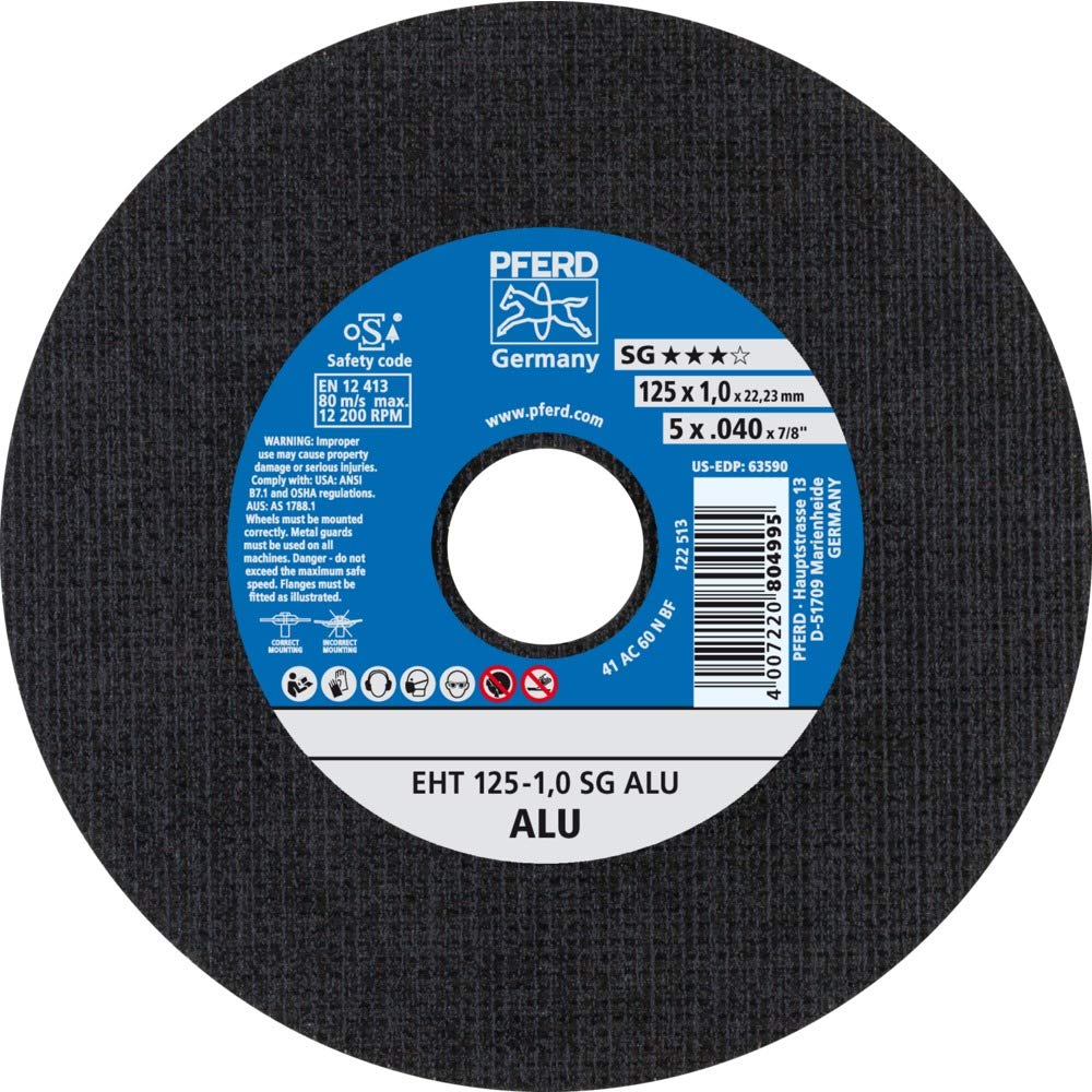 PFERD EHT 125-1,0 SG ALU Lot de 25 disques à tronçonner