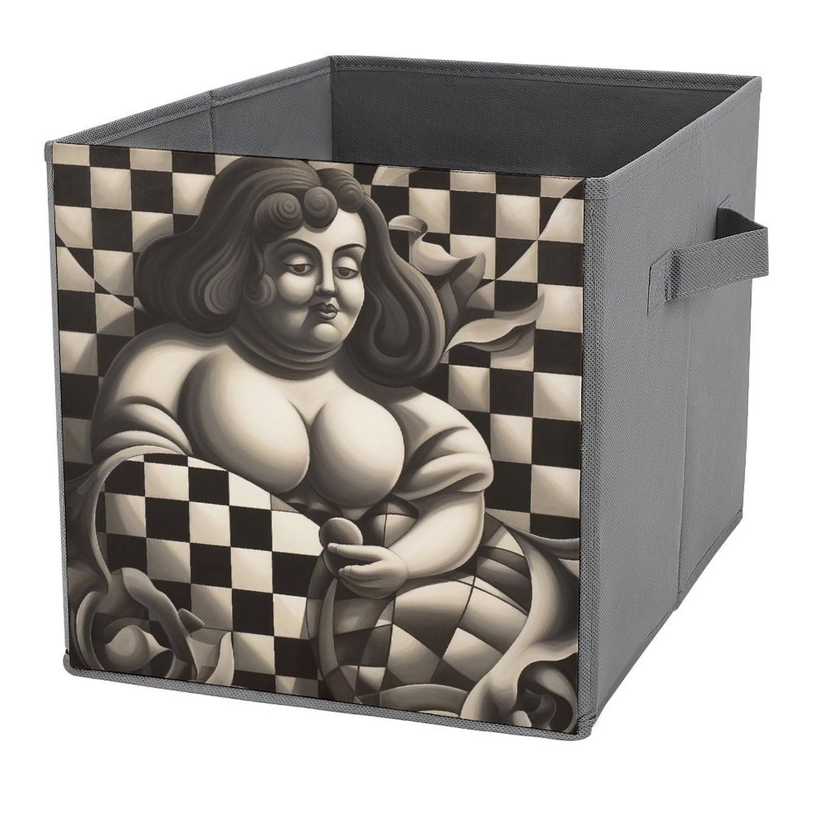 NONHAI Collapsible Storage Bins with Dual Handles Fabric Storage Basket Foldable Cubes Organizer Baskets Checkerboard Style Storage Boxes for Organizing Clothing Cube Storage Organizer Bins