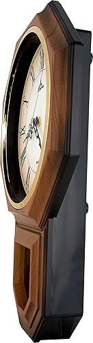 Miniatura 3 de JUSTIME Reloj de pared tradicional con péndulo romano con melodía de Westminster fabricado en Taiwán PP0258-RLW grano de madera clara