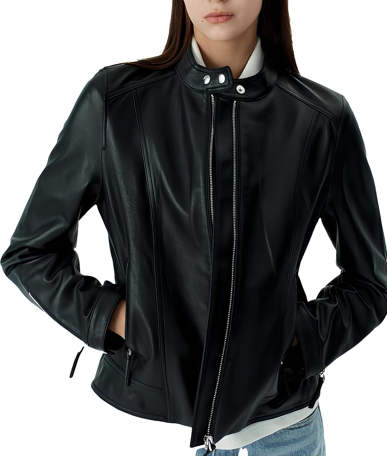 ANTEPRIMA アンテプリマ ラムレザー ノーカラーレザージャケット L