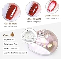 Vista 9 de Easkep Lámpara de uñas LED UV – Secador de uñas de 86 W, luz UV para uñas, protección de ojos, lámpara UV para uñas de gel, esmalte de uñas de gel