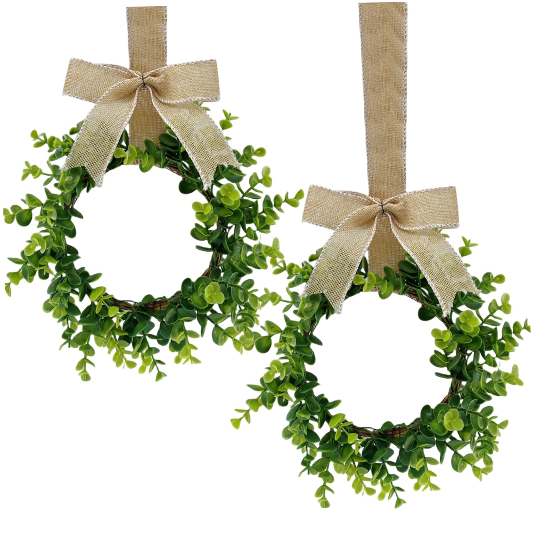 Couronne de verdure artificielle 12 pouces lot de 2 buis pour extérieur et intérieur