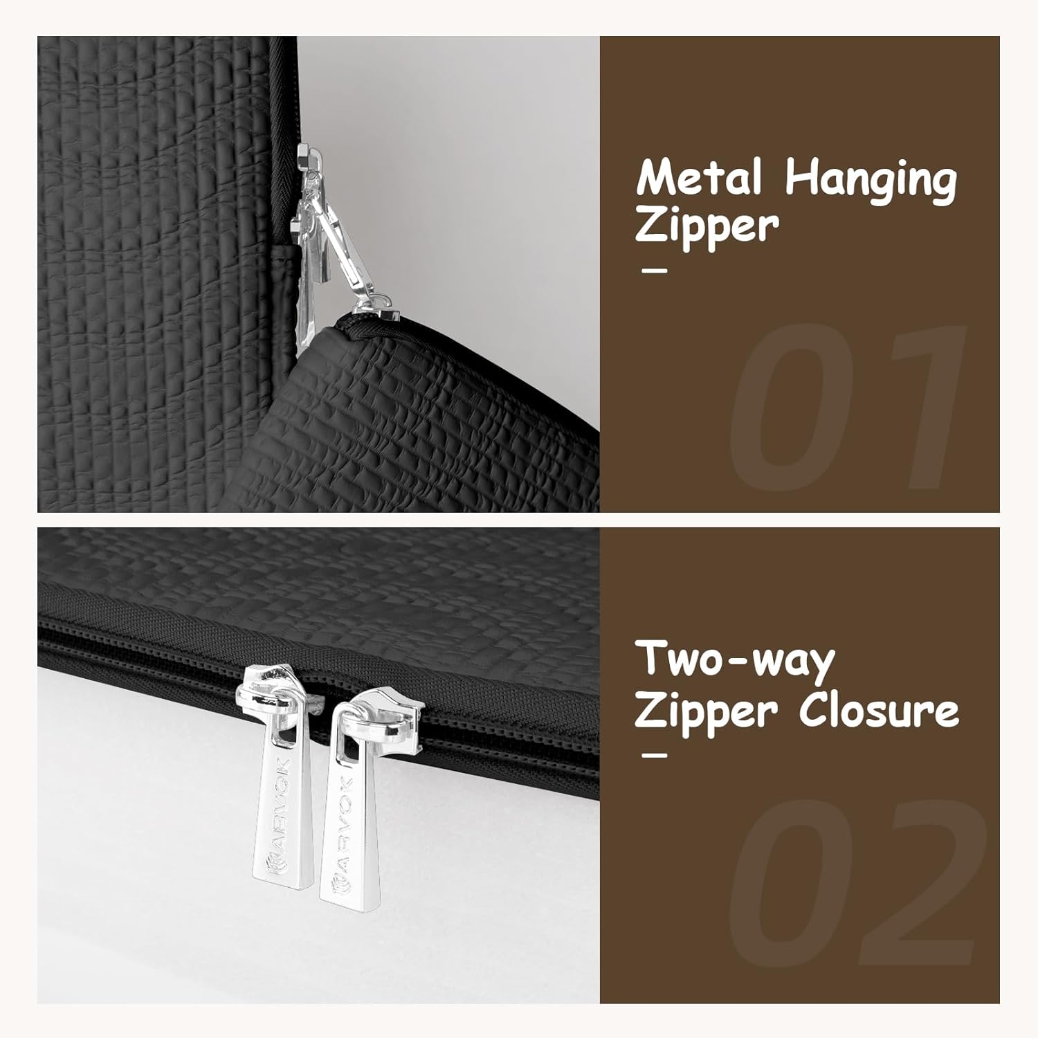 Arvok Laptop Case for MacBook Air 15 inch/MacBook Pro 16 inch, Dell XPS 15 Plus,15-inch MacBook Pro A1990 A1707, Water-Resistant Leather Case for HP/Dell/Lenovo/Asus/Acer/Samsung with Accessory Bag 15 inch Wave Black image 5 of 13 B0CZP3DCKF