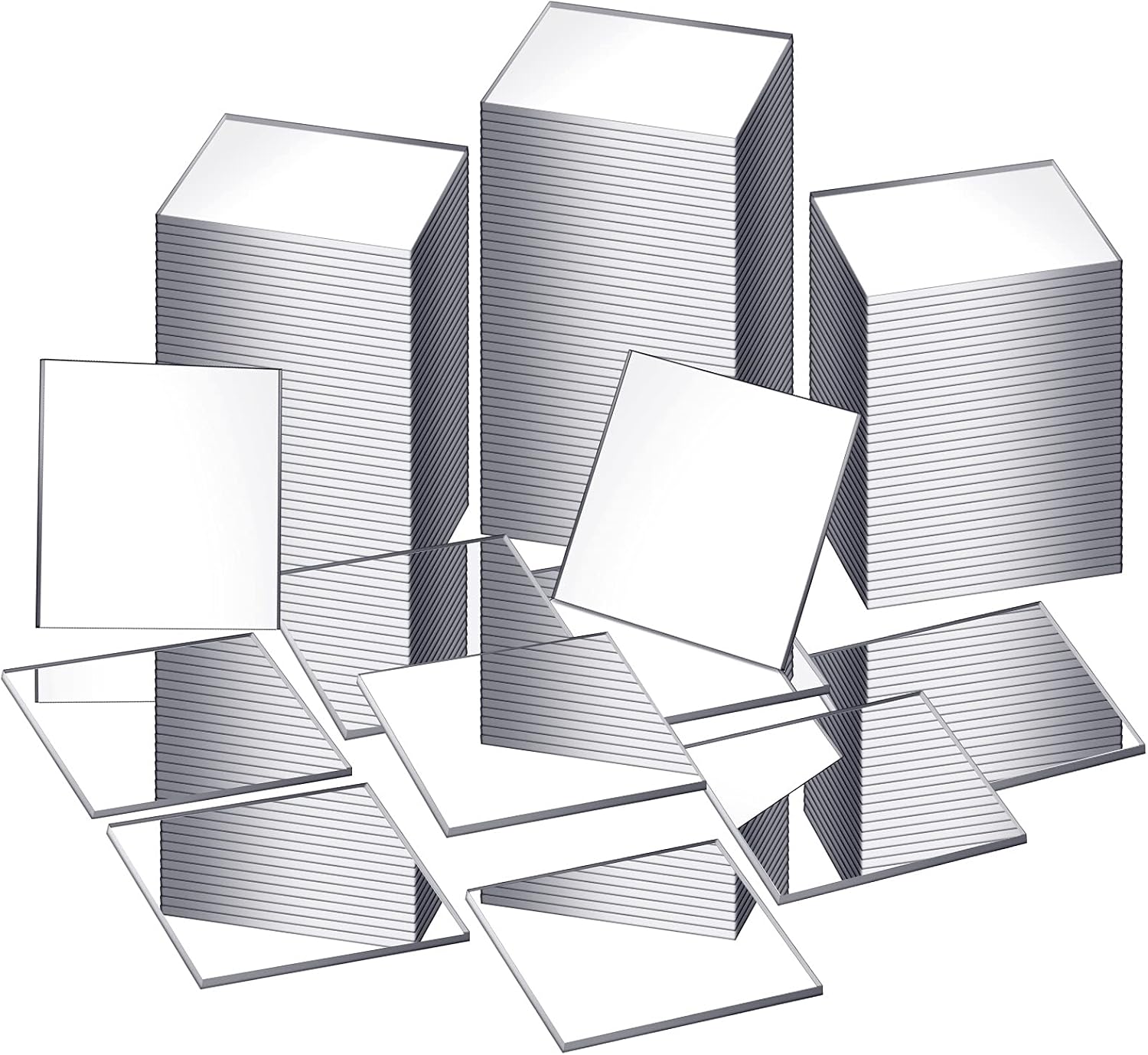 Jetec Mini Size Square Mirror Tiles Adhesive Small Square Craft Mirror Tiles for Crafts and DIY Projects Supplies(1 Inch,100 Pcs)