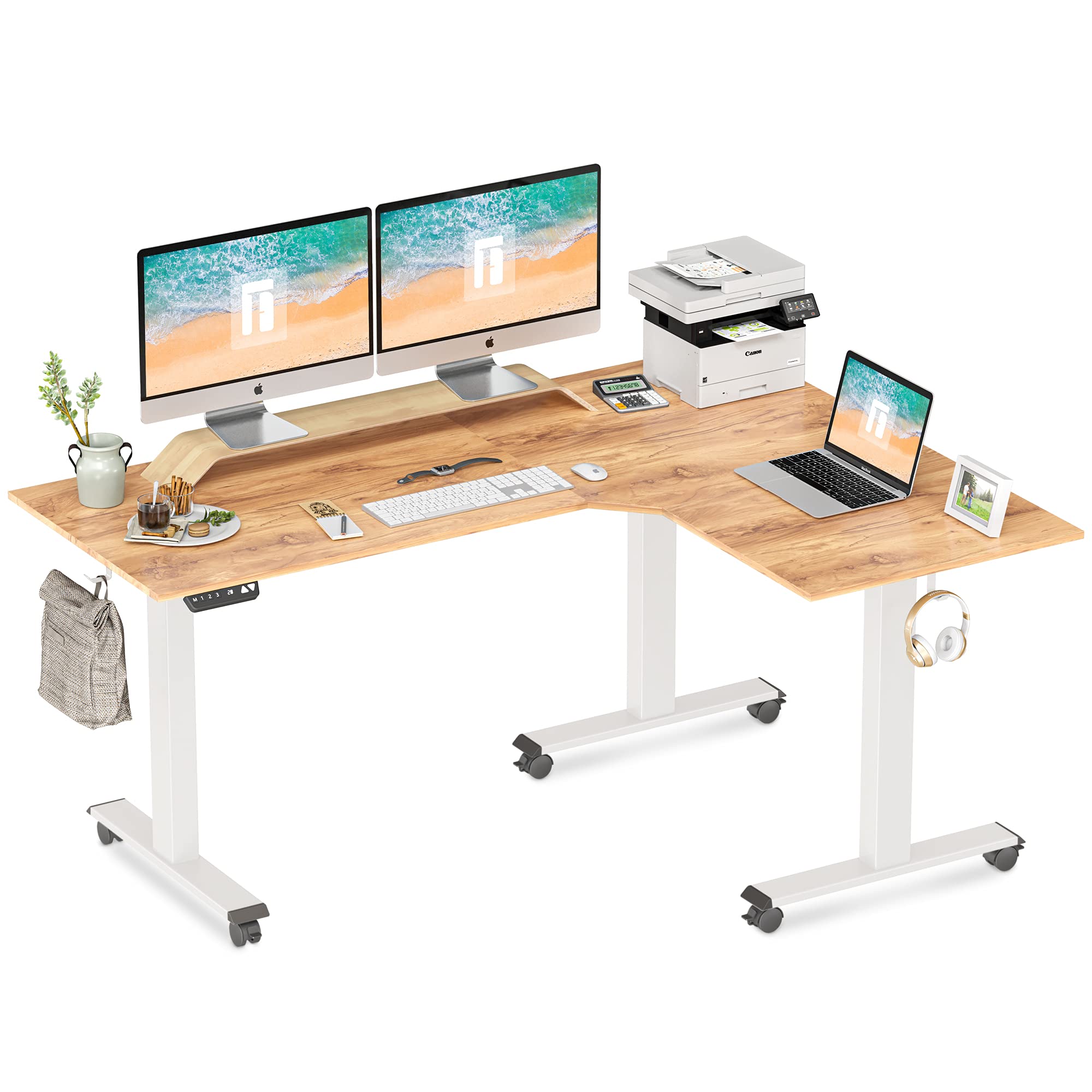 Buy FEZIBO Triple Motor LShaped Electric Standing Desk, 63 inches