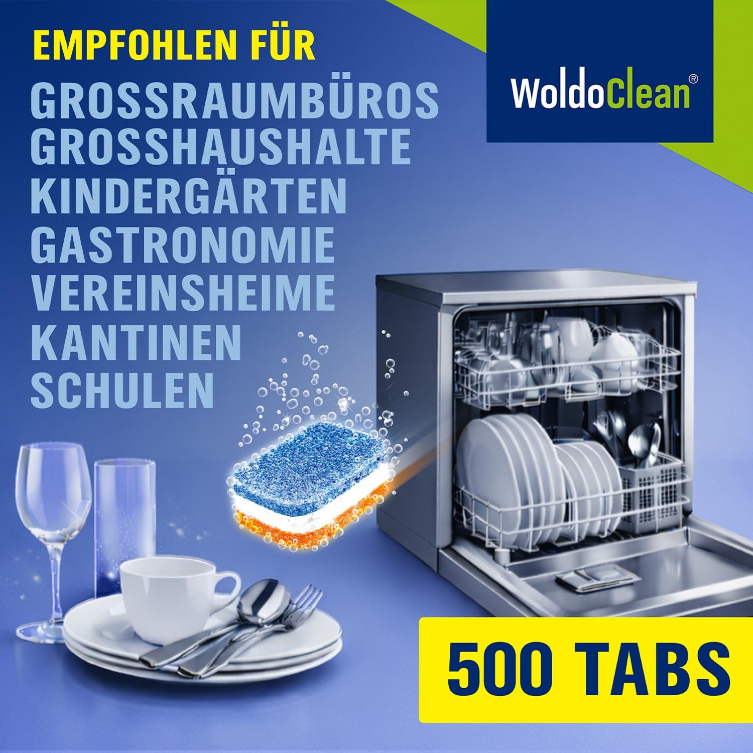 WoldoClean 12in1 Spülmaschinentabs 500 Stück Großpackung Geschirrspültabs