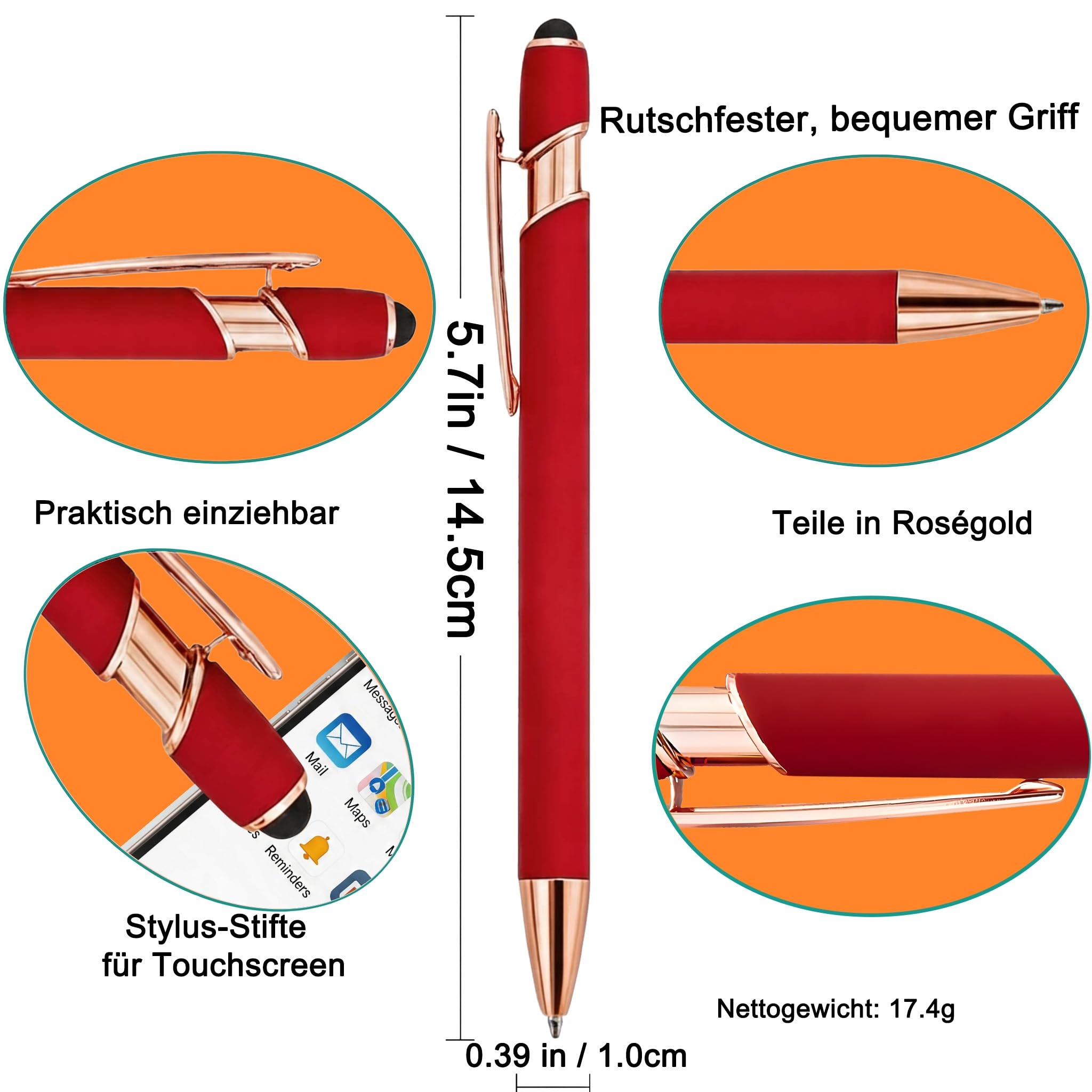 Kugelschreiber mit Gravur Namen, Lila, 100 Stück | Personalisierter Stift mit Logo, mit Touchpen, Touchscreen Stifte, für Hochzeit, Eigenem, Kirche, Party, Geschenke, Metall