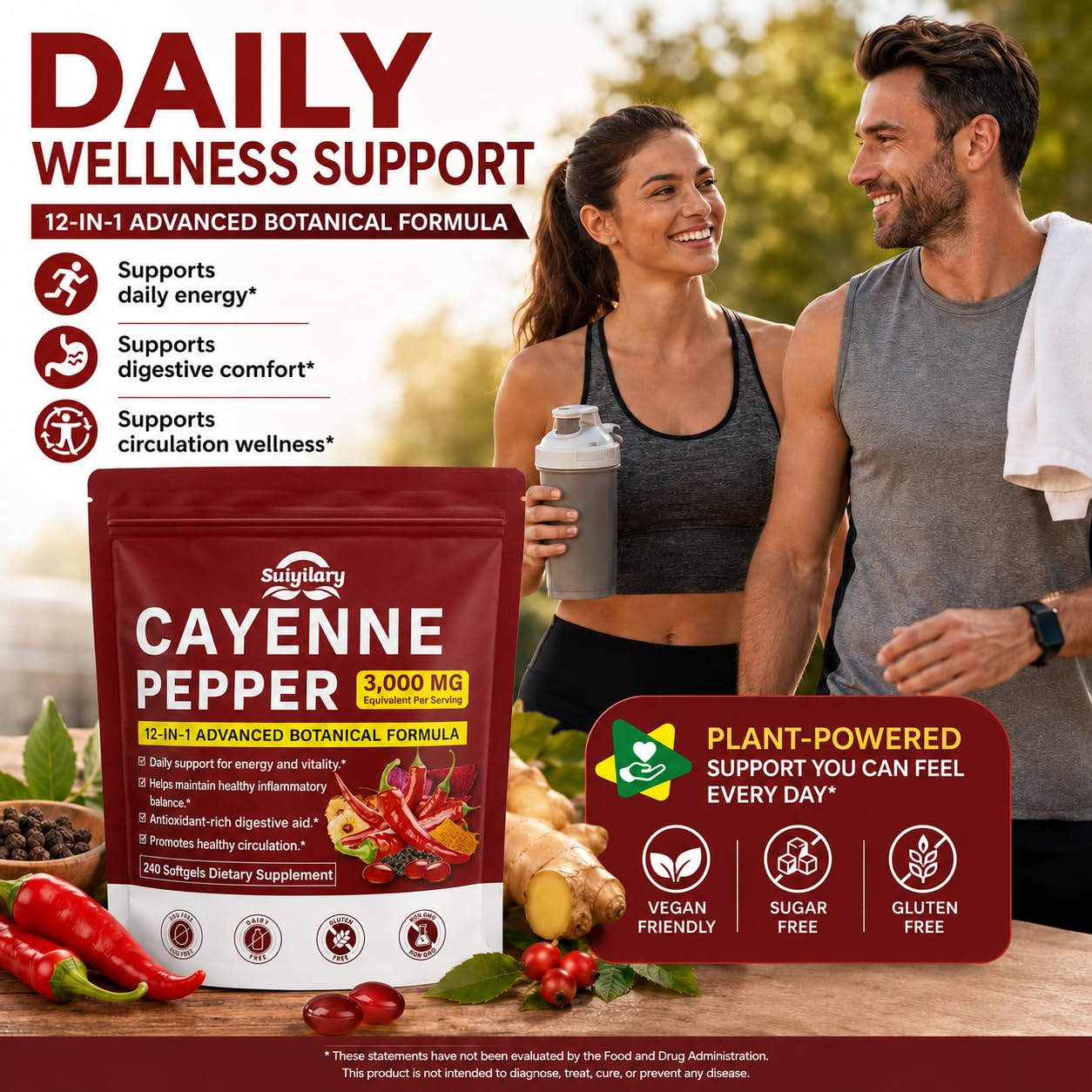 Cayenne Pepper Softgels Capsules, Capsaicin Supplements, Supports Leg Vein, Heart, Blood Vessel Health, 12-in-1 Extracts blend Vitamin E D3+K2, Grape Seed, Hawthorn, Beetroot, Berberine (240 count) — Amazon image 5
