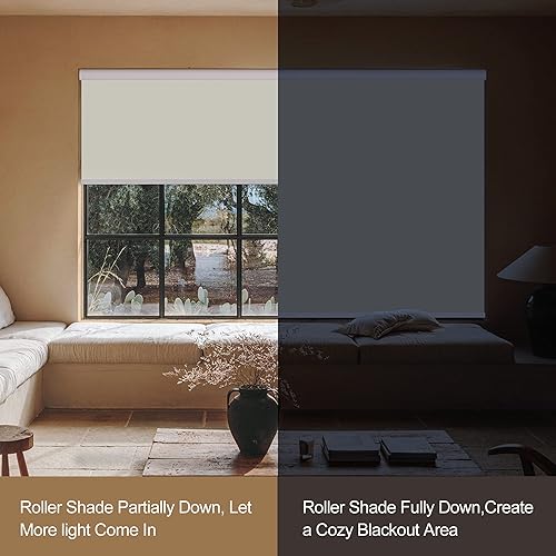 Miniatura 4 de Persiana enrollable opaca para ventanas, sin cordón, para oscurecer la habitación, con cenefa de casete, persianas de ventana personalizadas para el