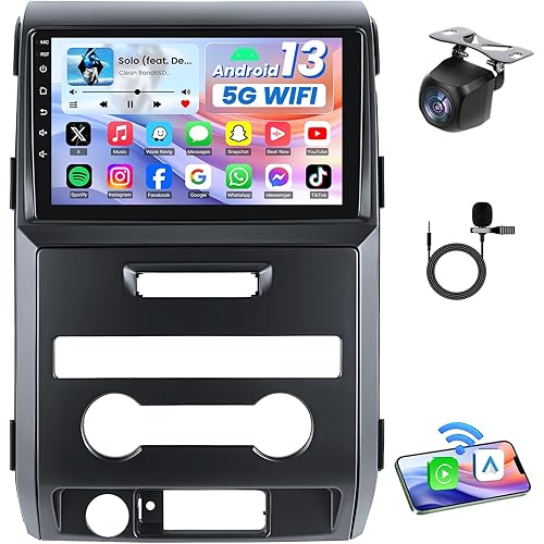8Core 6G+128G 5G WiFi Upgrade Car Radio for Ford F150 F-150 2009-2012: 9 inch 1280 * 800 IPS HD Touchscreen Wireless Carplay Android Auto Backup Camera Split Screen GPS SWC Bluetooth FM RDS DSP