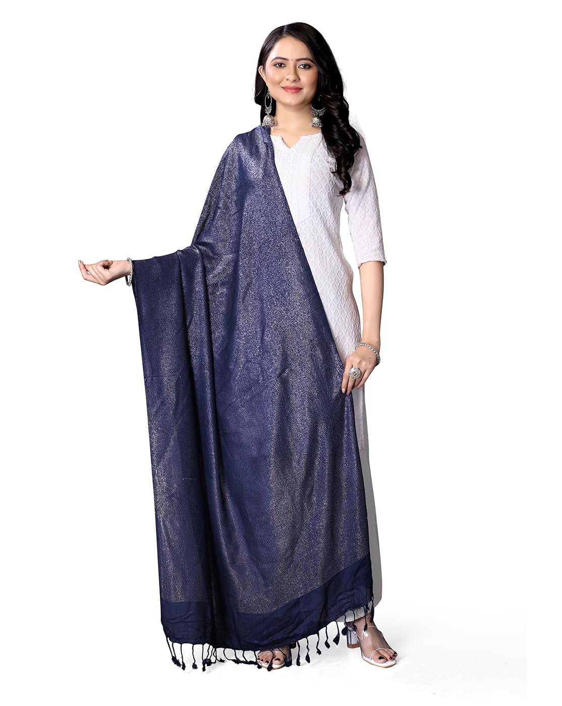 ebadat Women’s Lightweight Viscose Cotton Scarf with Tassels | Dupatta Style Stole | Soft Wear Wrap for Girls | Office Wear | Travel Use | Summer Scarf | Casual Wear-picture-19