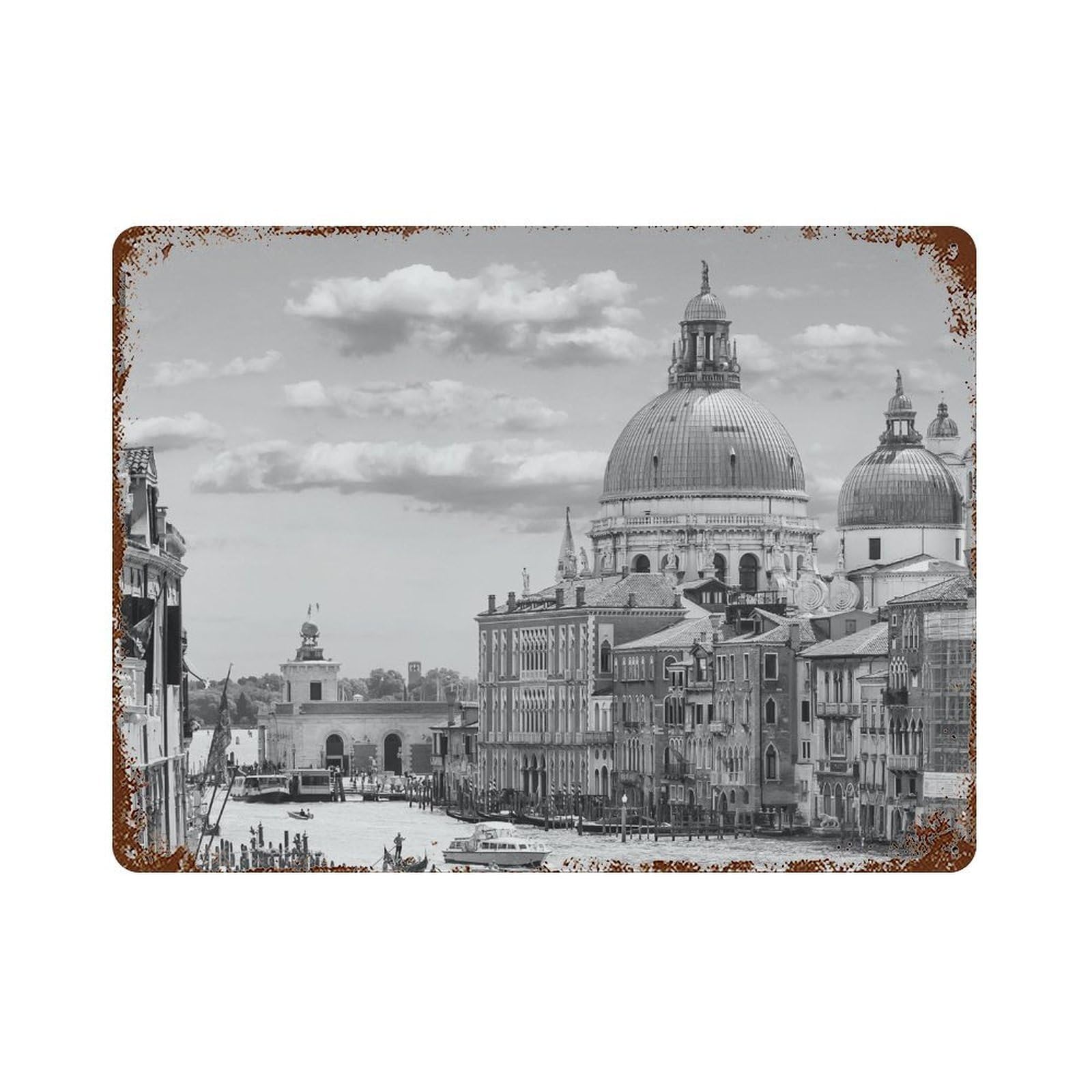 xiaoxiaoshen Black And White Venice Photo Decor Italy Wall Decor Art Metal Tin Poster Modern Home Decor Art Home Bar Shop Decorations Vintage Sign 30x40cm