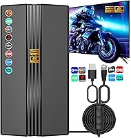 bahouloer 2026 TV Antenna for Smart TV: 2200+ Mile Range, 360° Reception, 4K 1080p HD Indoor/Outdoor, 33FT Coax Cable