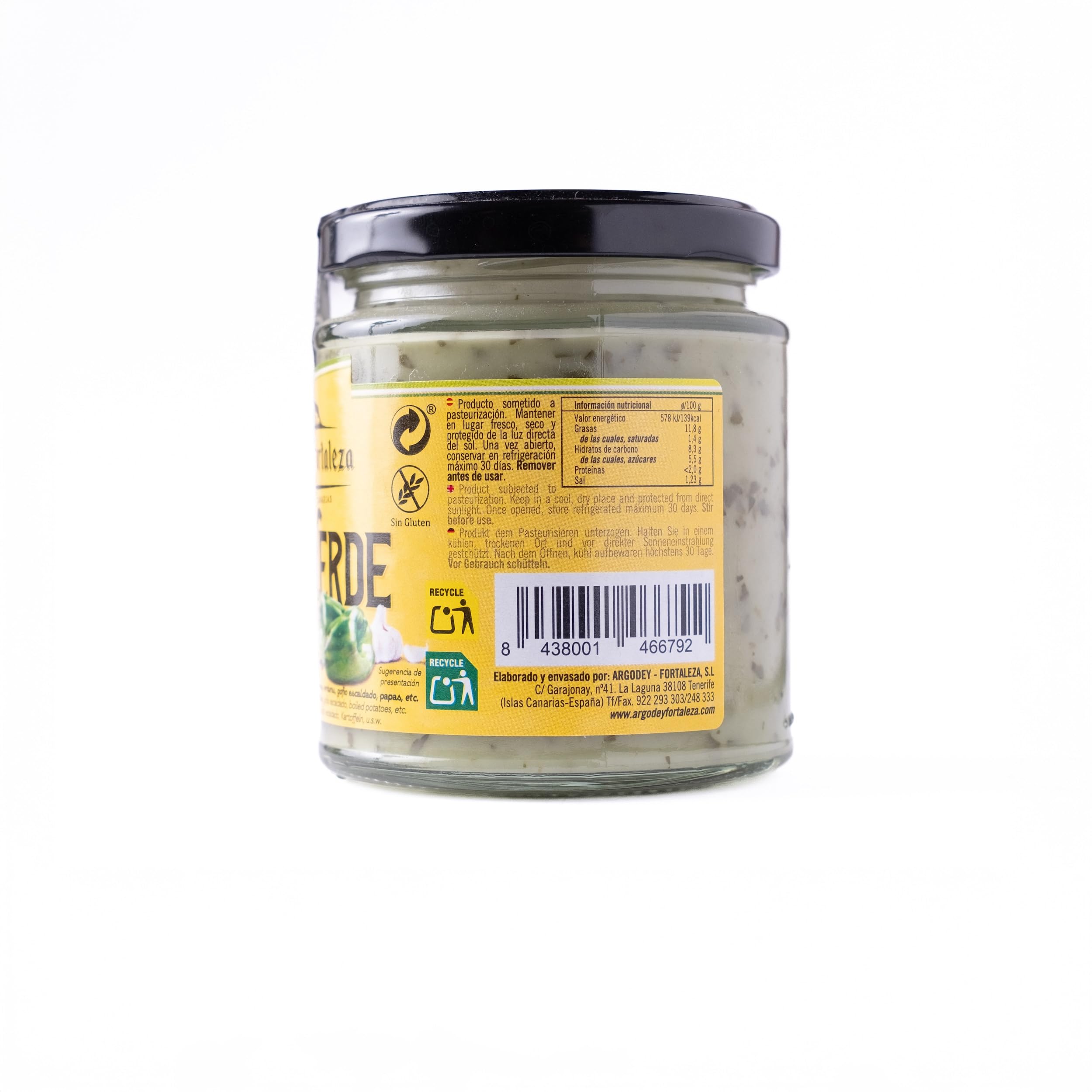Argodey Fortaleza Mojo Verde Picante 200g - Autentica Salsa Canaria para Untar