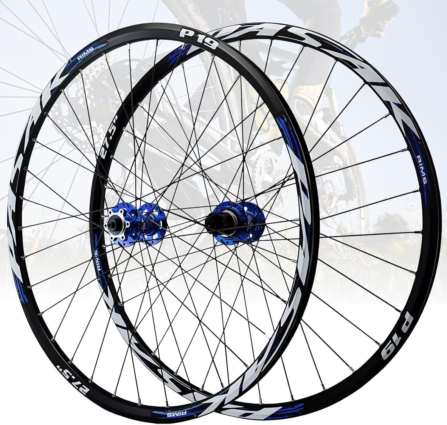 Moyeux hélicoïdaux 32 trous pour cassette vélo de montagne 29 pouces bleu à disque