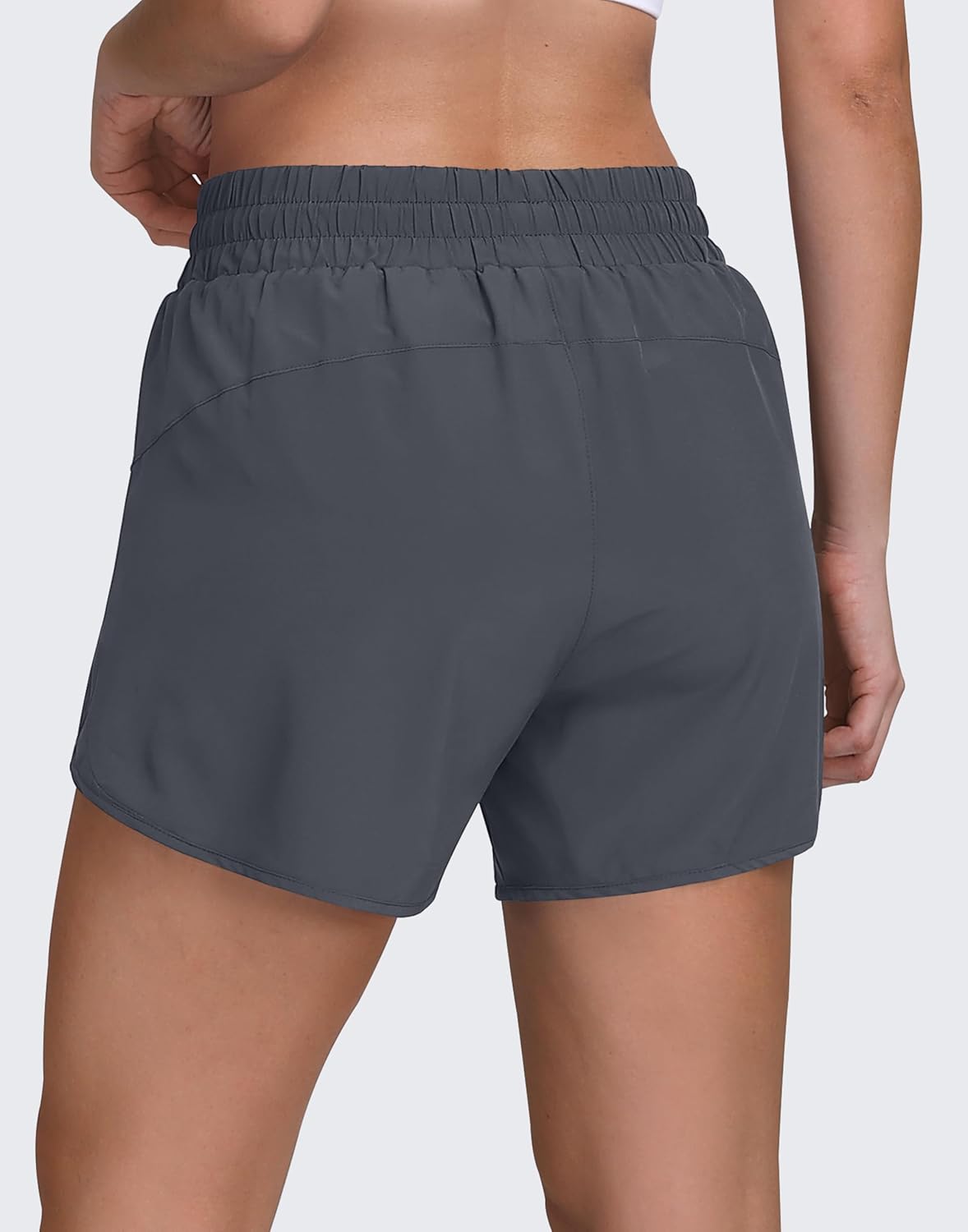 Women's 5" Running Shorts Quick Dry Sporty Athletic Gym Workout Shorts with Zipper Pockets Liner - Image 2