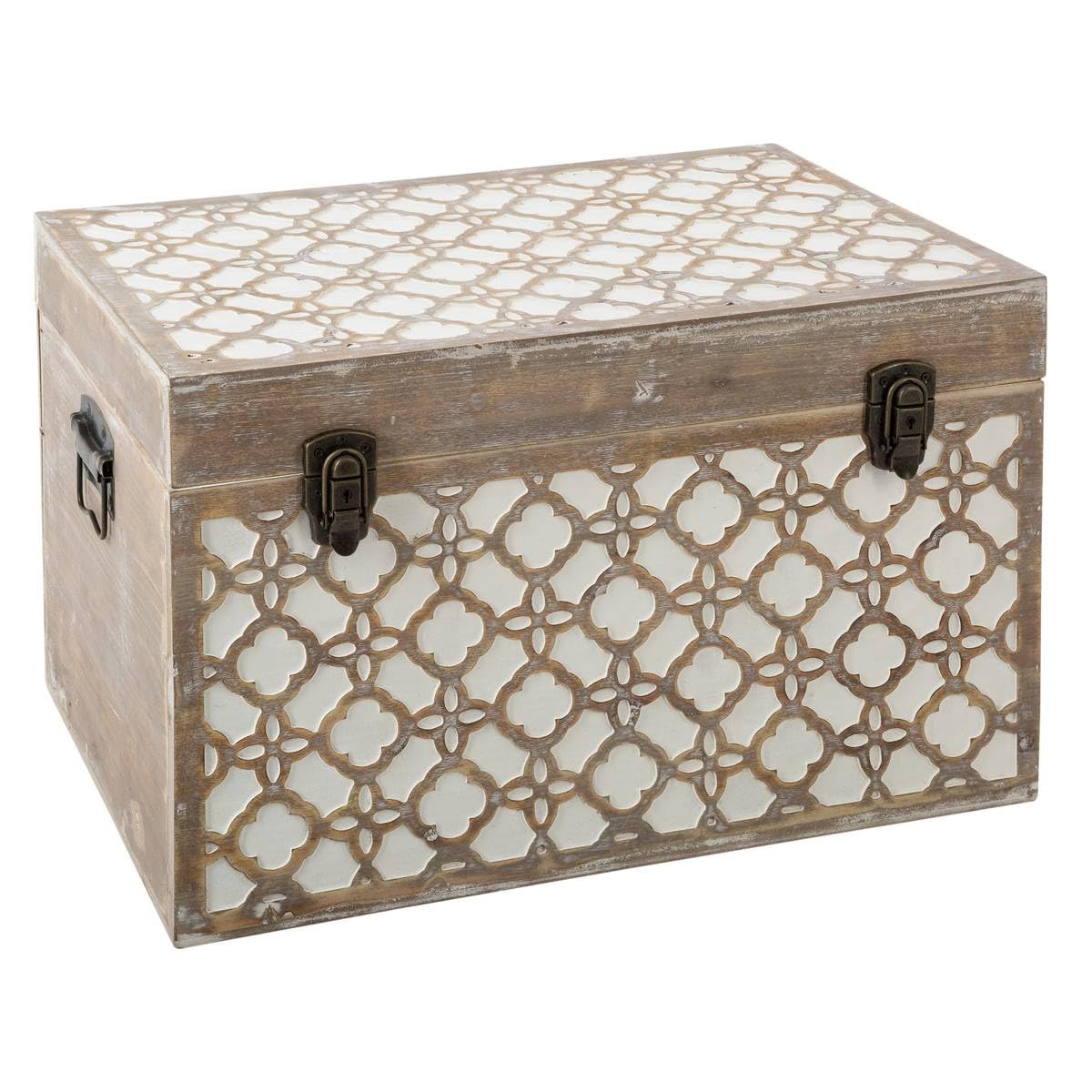 Atmosphera - Lot de 3 Malles en Bois Rectangle été Indien