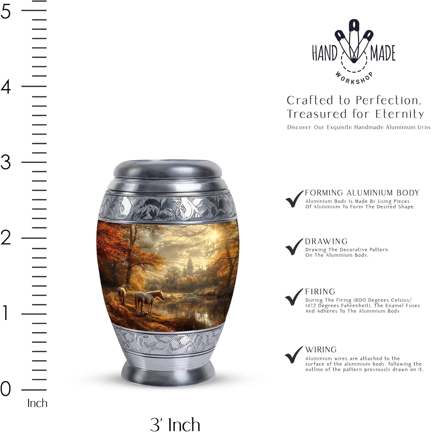 Horse Urns for Human Ashes - Urns for Human Ashes Adult Female - Urn for Mom - Cremation Keepsakes for Ashes - Memorial Ashes Keepsake - Urns for Men (Size-3inch,1pcs)