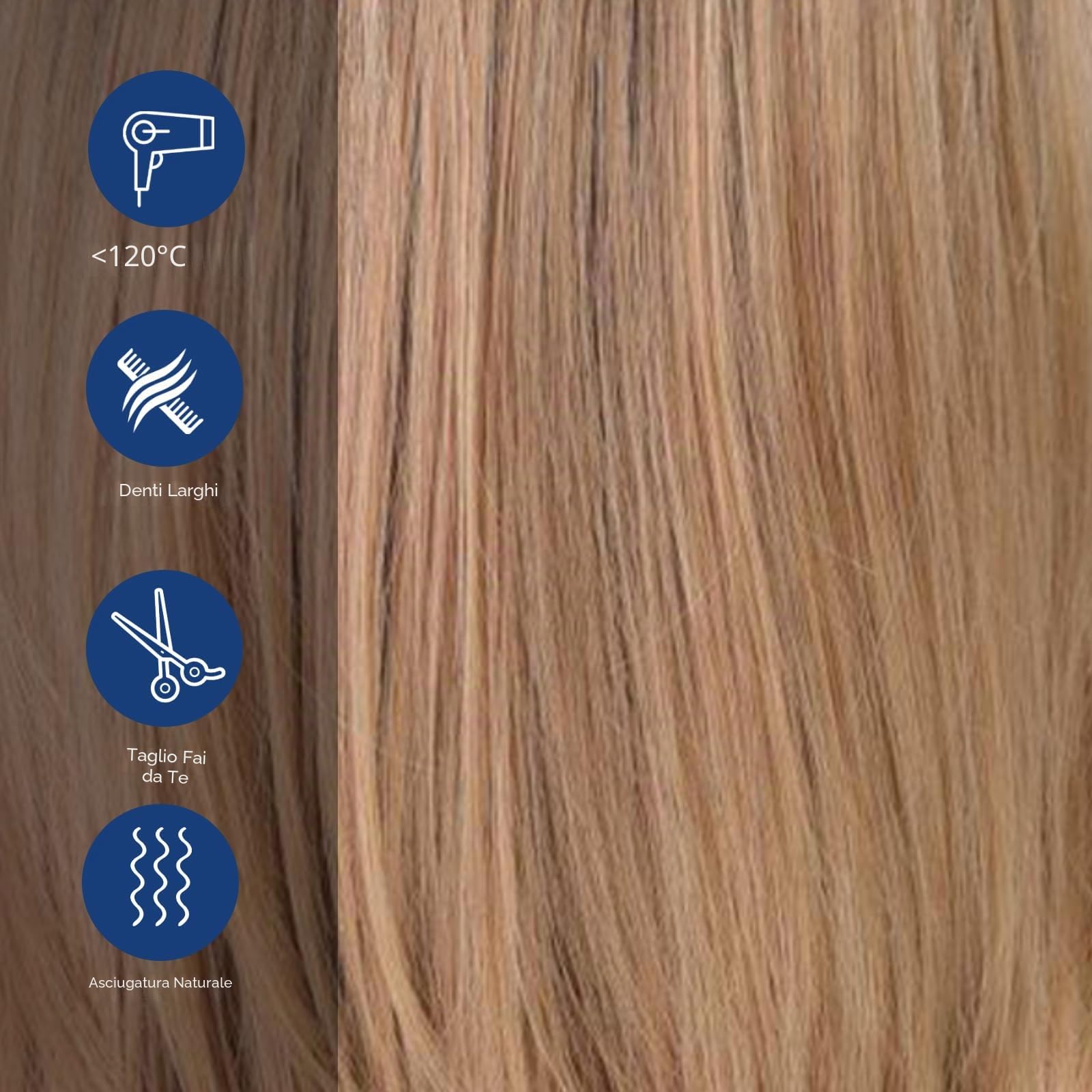 HAIRCUBE Parrucca Donna 16 Pollici Auburn con Tenda Bangs Sintetica Onda per Uso Giornaliero e Cosplay