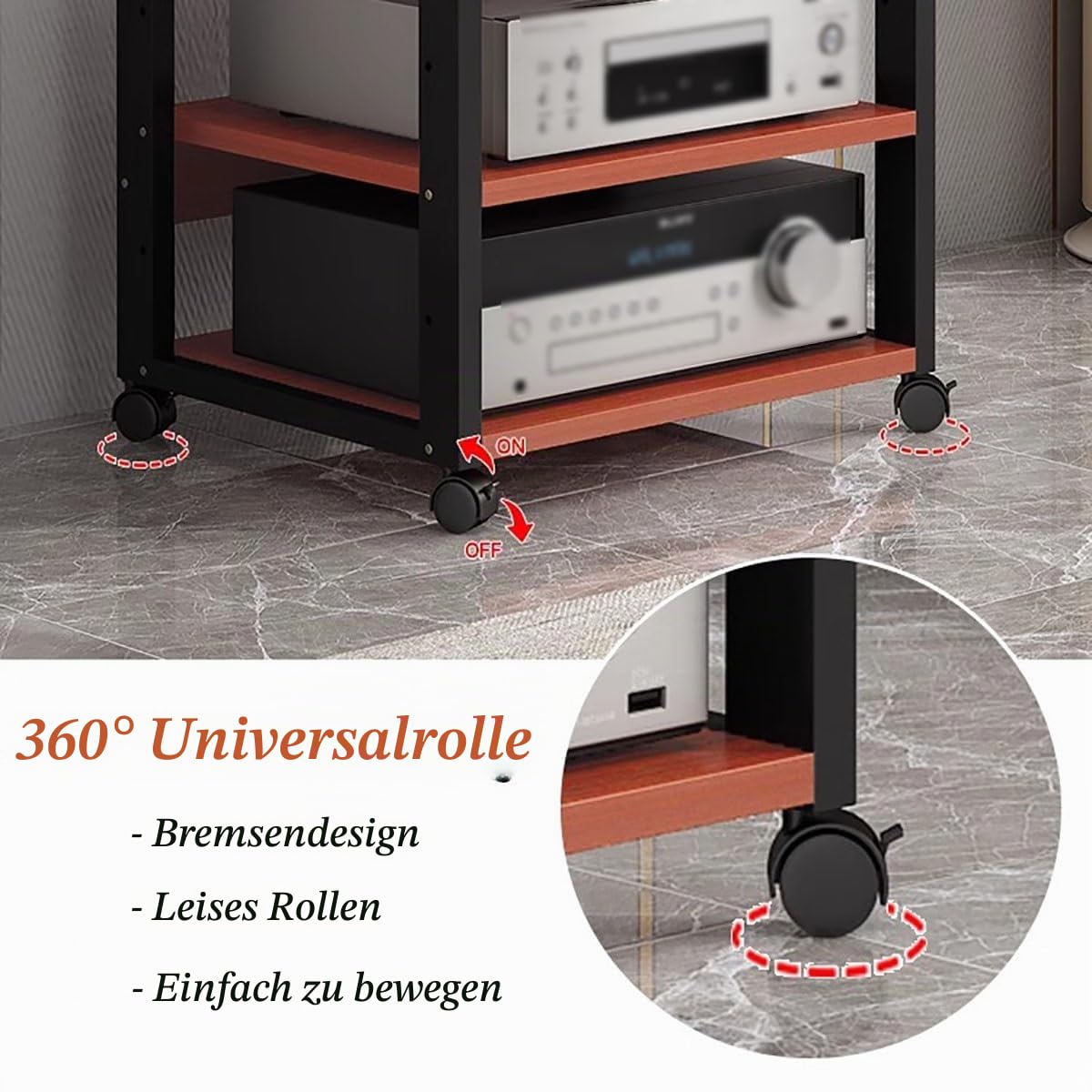 audio rack hifi regal 7-stufiger 131 Cm Hoher Audio-Video-Rack-Tower/TV-Stereo-Medien-Aufbewahrungsschrank, Regale For Lautsprecher Und Verstärker, Ständer For Spielekonsole, Receiver, DVD-CD-Player,
