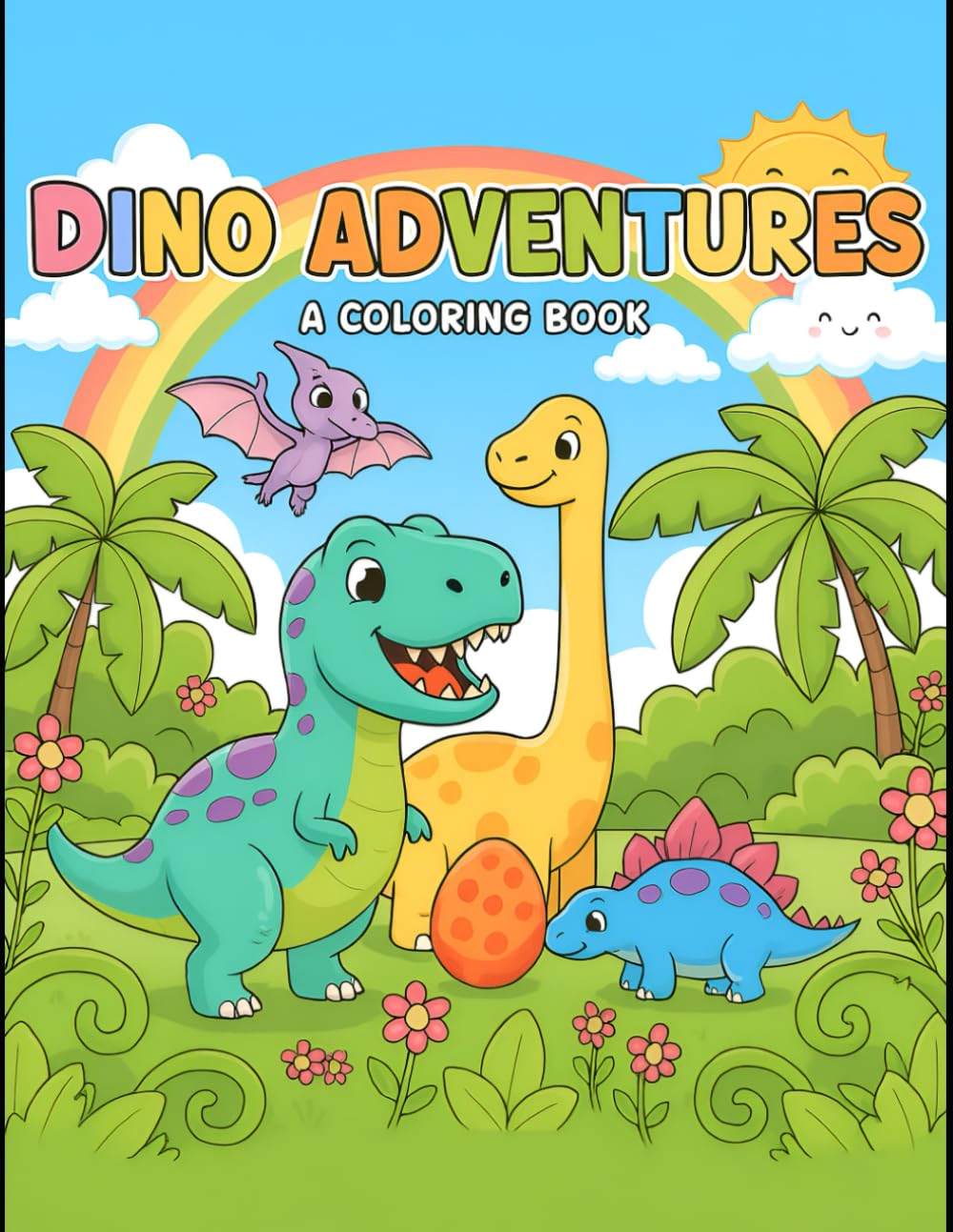 Dino Adventures: Fun & Friendly Dinosaur Coloring Book