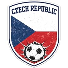 Czech Republic Grunge Flag Soccer Football World Cup Sticker - Waterproof Outdoor Car Bumper Vinyl Decal, 6 Inch