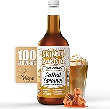 Skinny Food Co Salted Caramel Syrup Zero Calorie 1L - Sugar Free Coffee Syrups For Tea, Hot Chocolate, Fruit, Baking, Protein Drinks - Vegan-Friendly, Gluten-Free & Fat-Free - Syrups For Coffee Drinks
