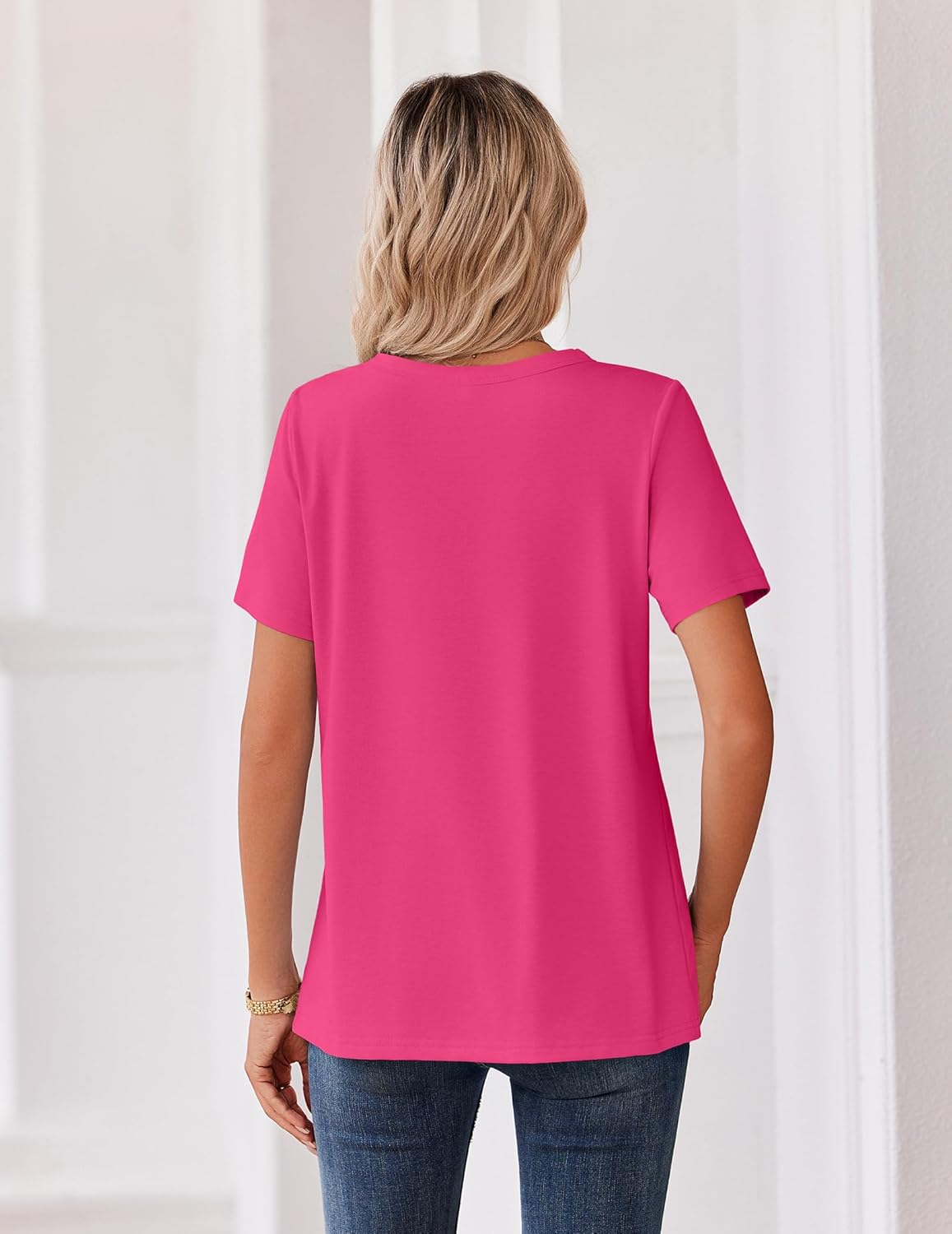 Zeagoo Womens Summer Tops V Neck Short Sleeve Shirts Dressy Casual Blouse Spring Vacation Tshirts Clothes - Image 5