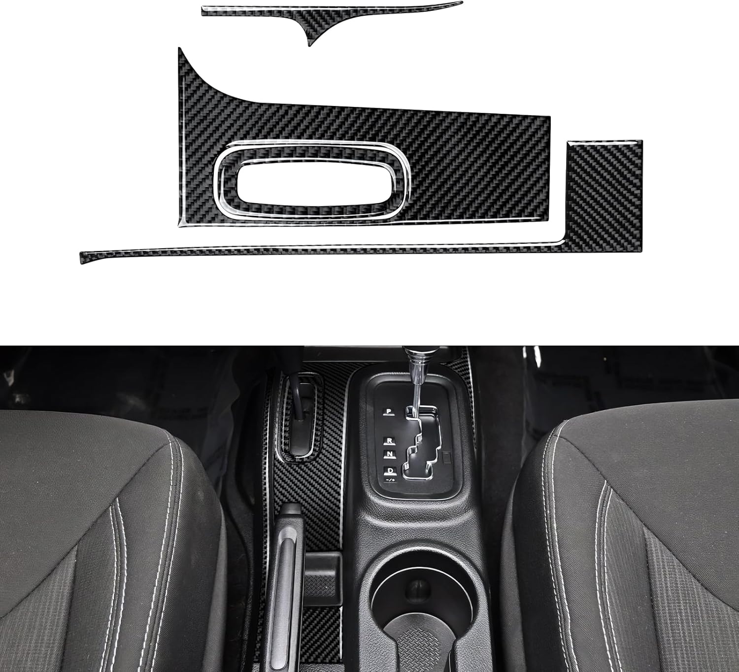 Car Gear Shift Sticker Carbon Fiber Decal Interior Trim Cover for Jeep Wrangler Sport/X 2011 2012 2013 2014 2015 2016 2017 Accessories