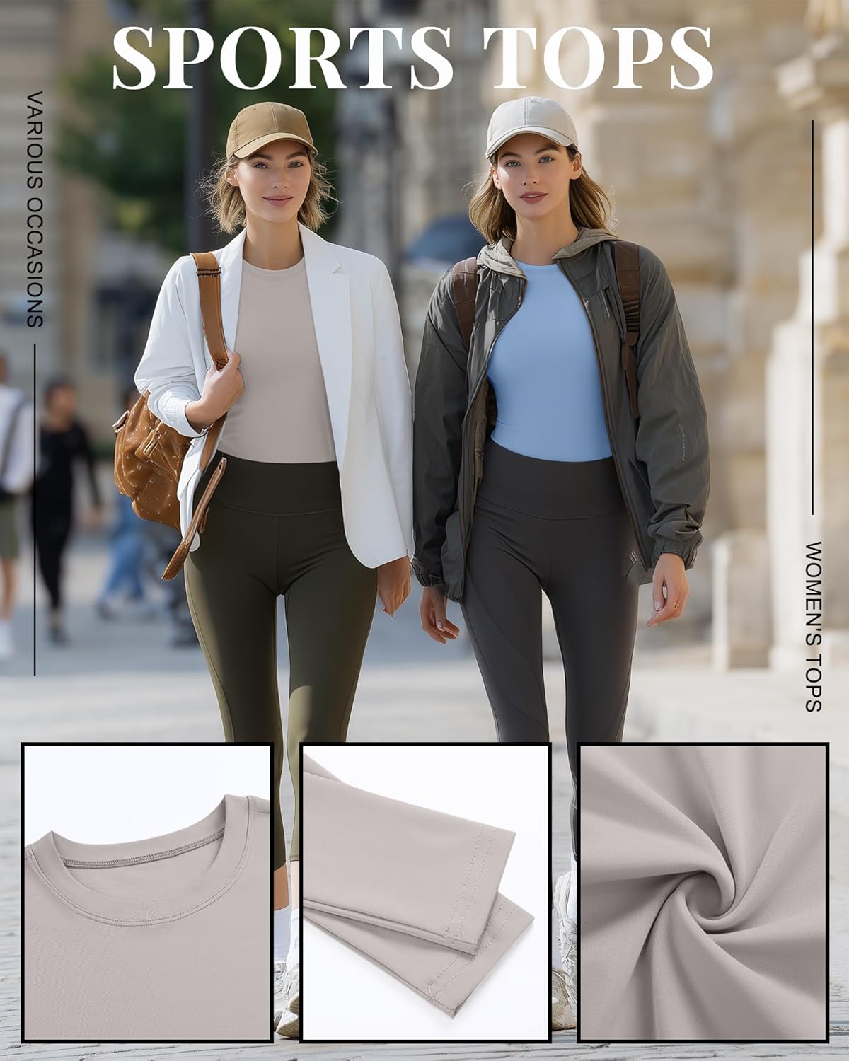 Neer 4 Pcs Womens Long Sleeve Yoga Shirts Crew Neck Compression Tight Workout Shirts Lightweight Stretchy Breathable Tees - Image 4