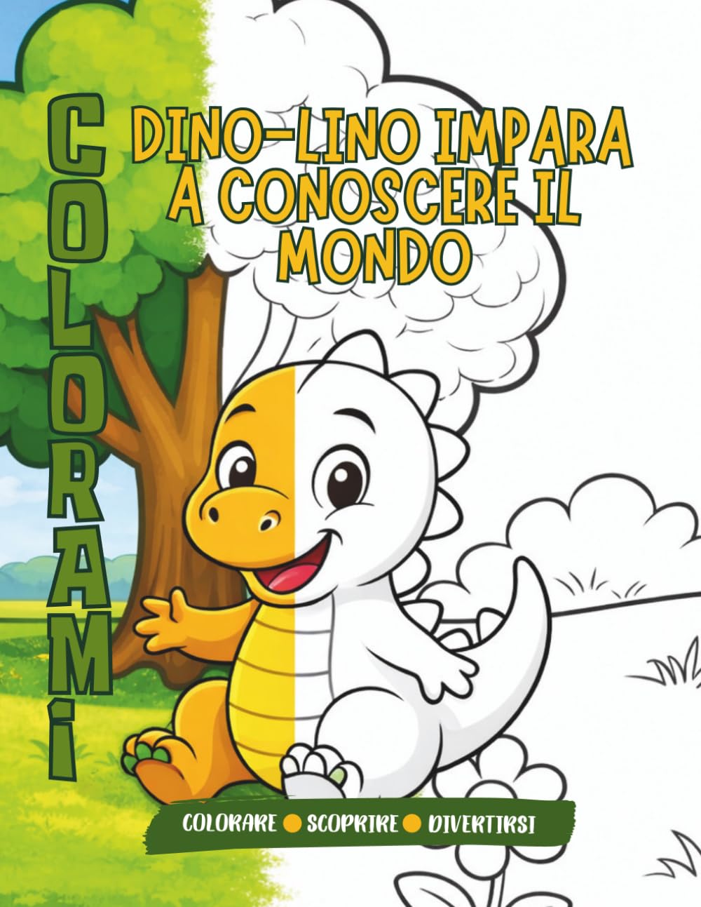 Dino-Lino impara a conoscere il mondo: Libro da colorare per piccoli esploratori- dinosauri semplici e divertenti