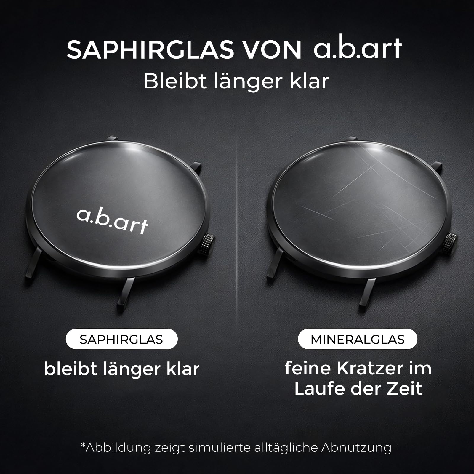 a.b.art Herren Uhr mit Punkt-Sprungdatumsanzeige – Schweizer Ronda-Quarzwerk, minimalistisches Bauhaus-Stil, Saphirglas, schwarzes Milanaise-Armband, 41 mm