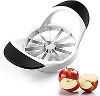 BINGBING Stainless Steel Apple Corer Slicer - 4.72" 12-Blade Fruit Cutter with Anti-Slip Handle for Easy Core Removal