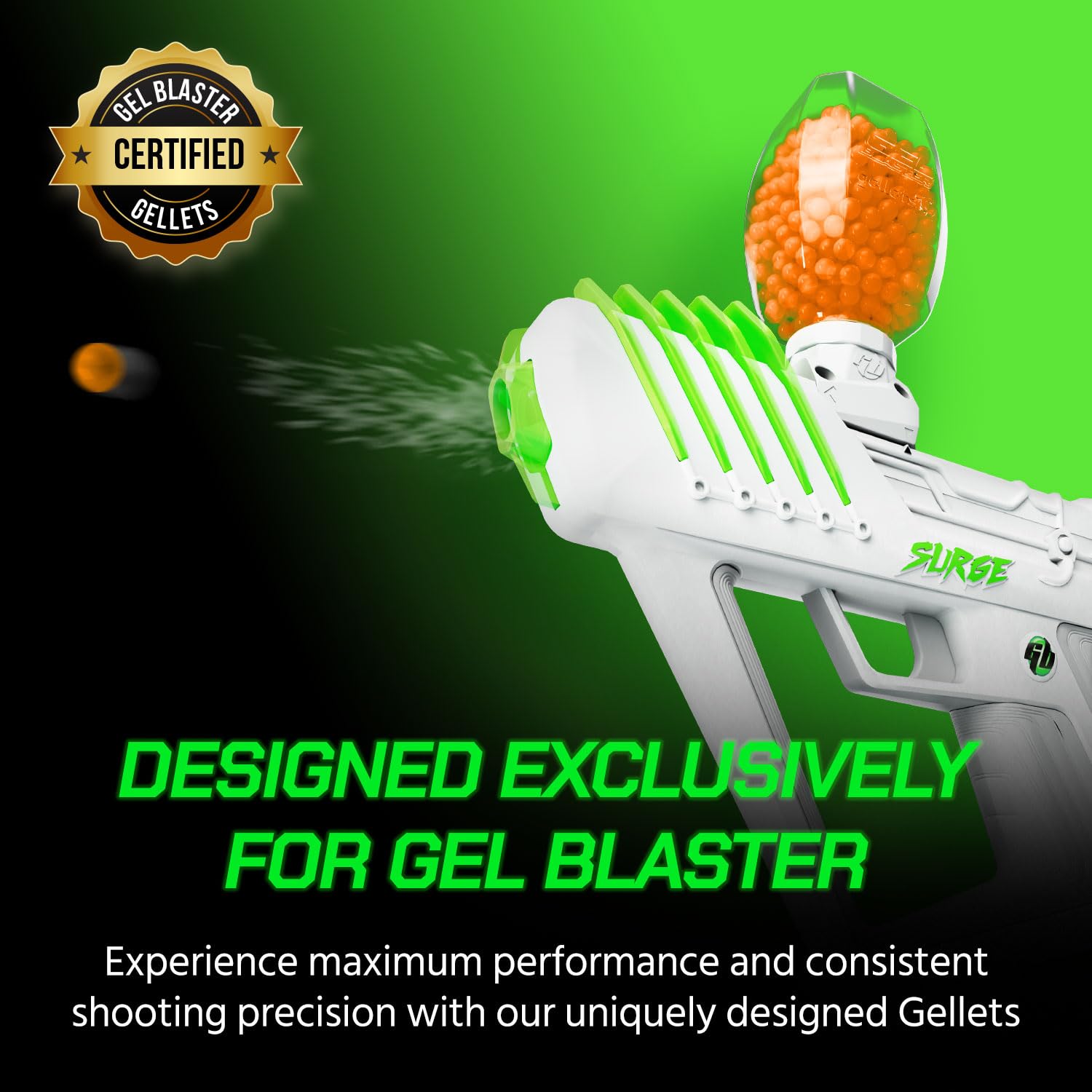 Gel Blaster 20,000 Gellets Recarga de Munición - Naranja, Fabricado para Gel Blasters - Bolas de Gel no tóxicas a Base de Agua - Hecho específicamente para Gel Blaster, para Mayores de 14 años