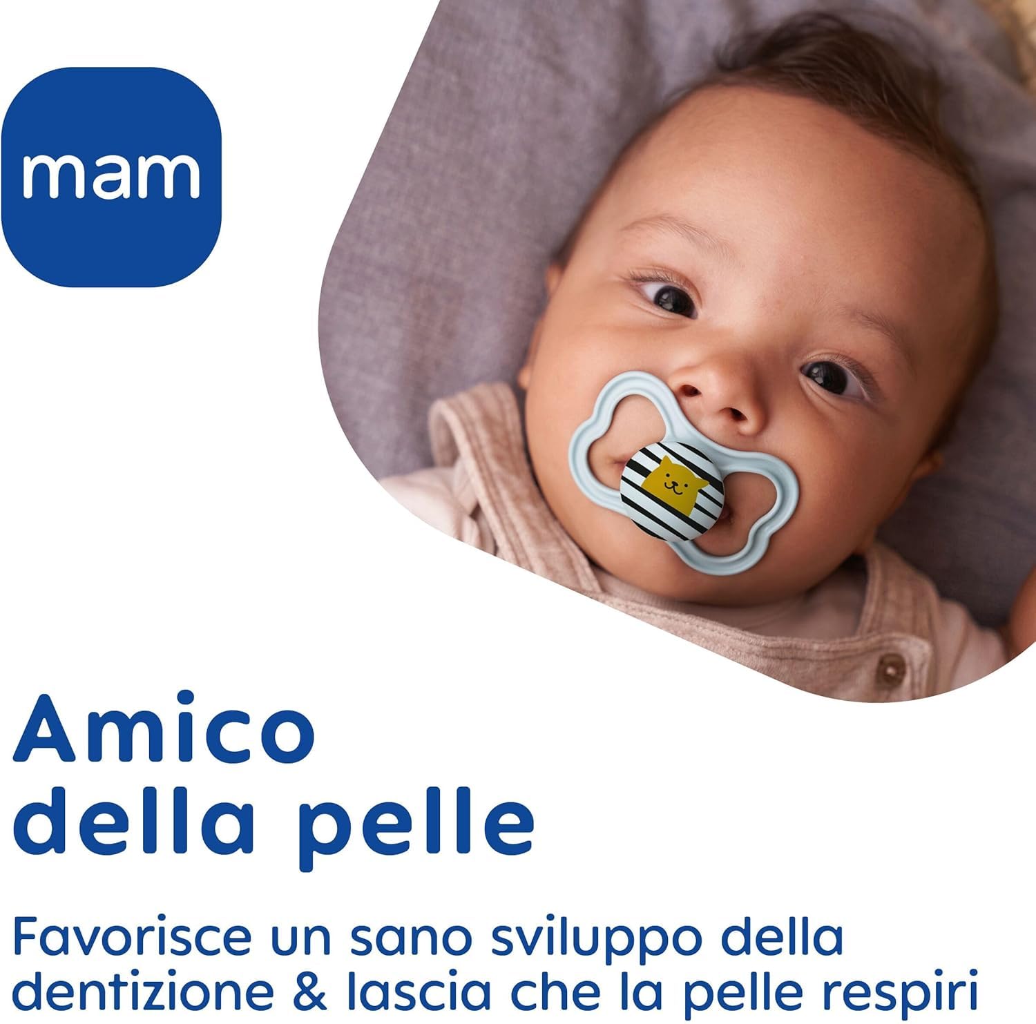 MAM Air Succhietto 16+ Mesi (Set da 2), Ciuccio MAM 16-36 mesi che si illumina al buio pelli sensibili, Kit da 2 accessori neonato con tettarella in silicone e porta ciuccio sterilizzatore, Rosa/Lilla - 2