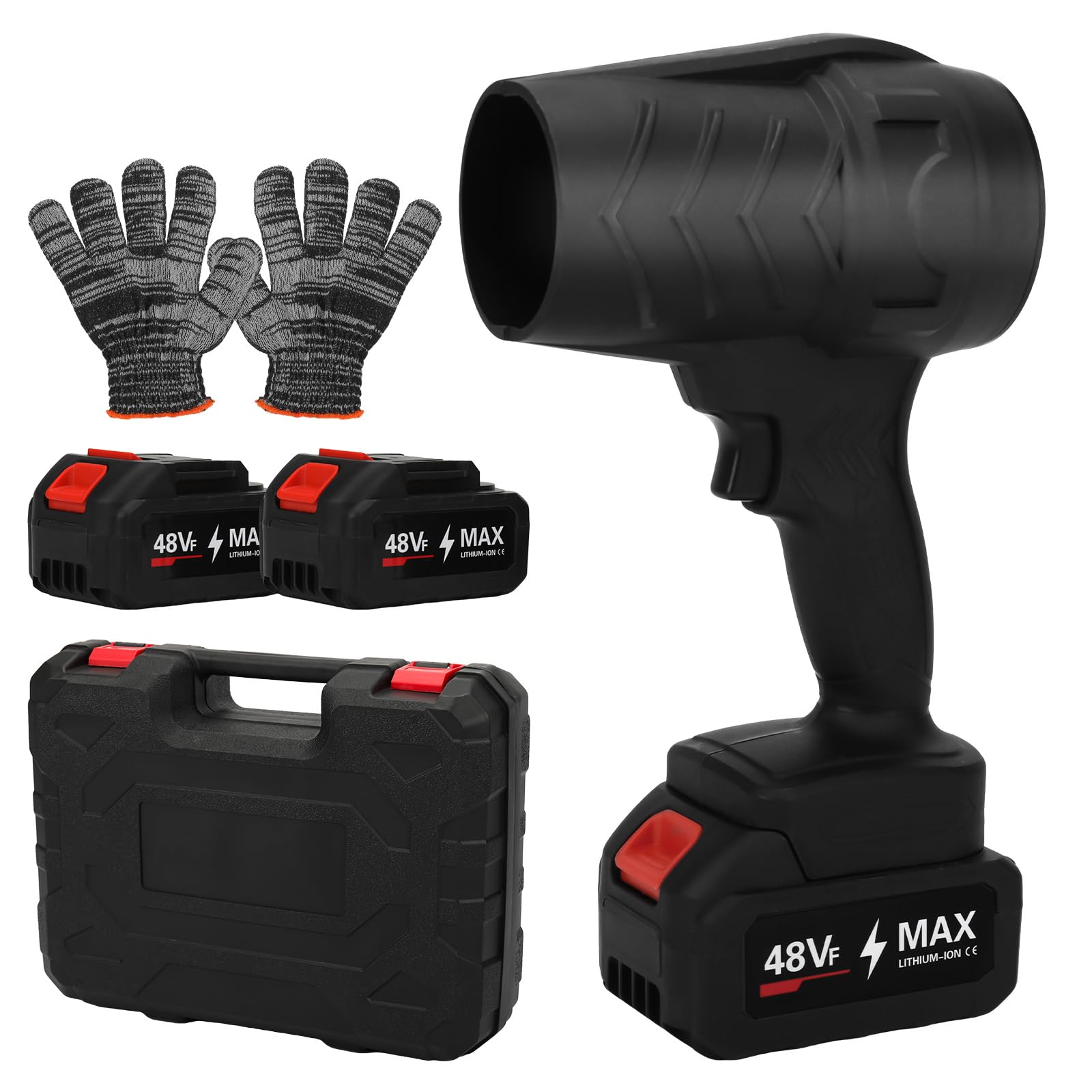 Mini-accu-bladblazer turbo-blazer met 2 x 3 Ah accu's en oplader