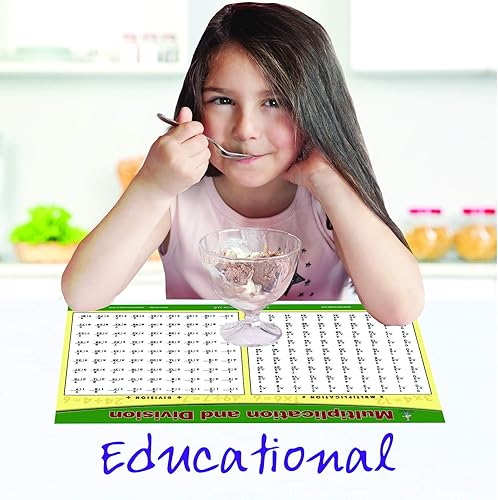 Miniatura 7 de Brainymats 8 manteles individuales educativos para niños de 6 a 10 años, presidentes de Estados Unidos, mapa del mundo, mapa de EE. UU., tabla