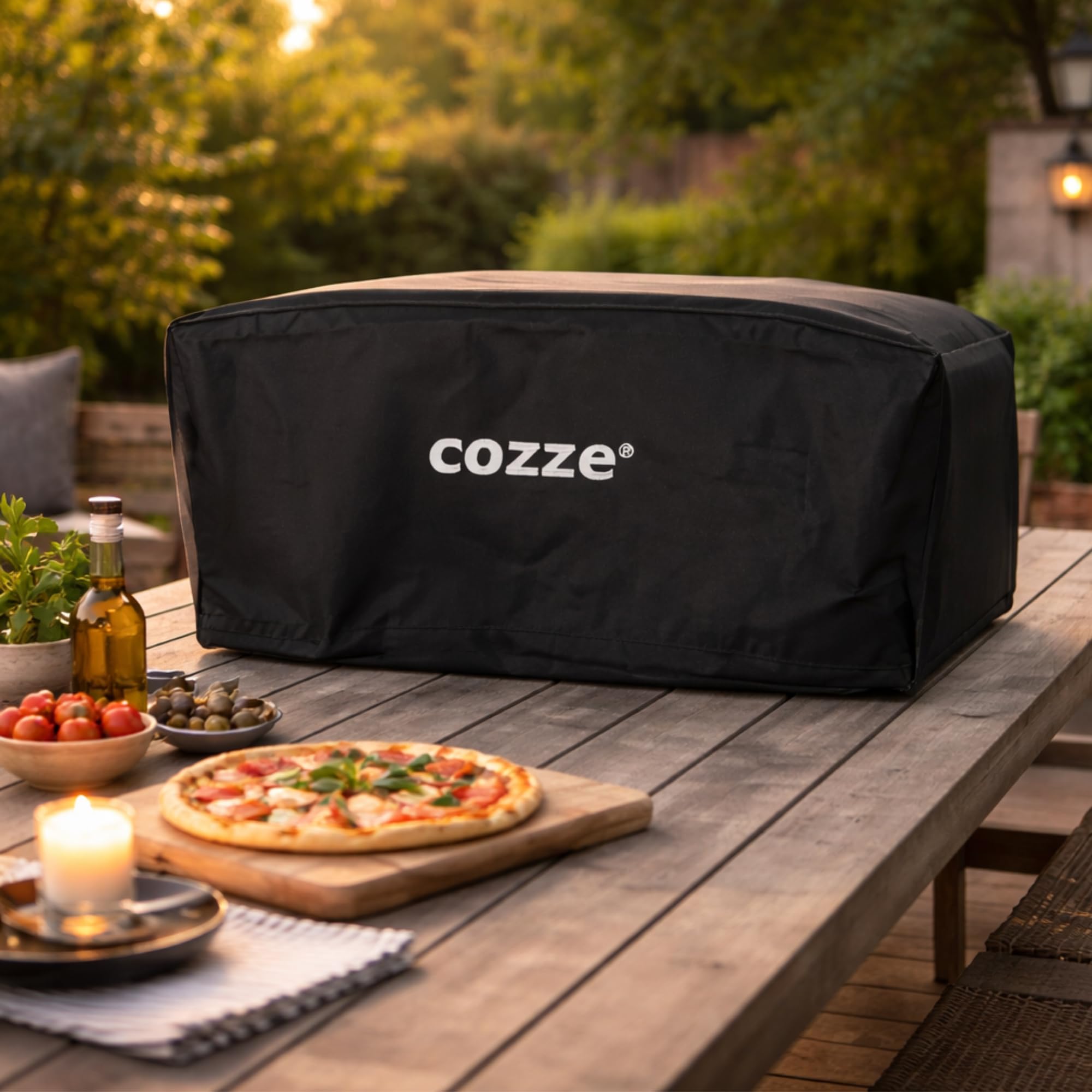 cozze Copertura Protettiva per Forno per Pizza 13" │ Compatibile con Barbecue Elettrico E200 │ Materiale Impermeabile Oxford 600D │ Dimensioni: 53,5 x 53,5 x 27 cm │