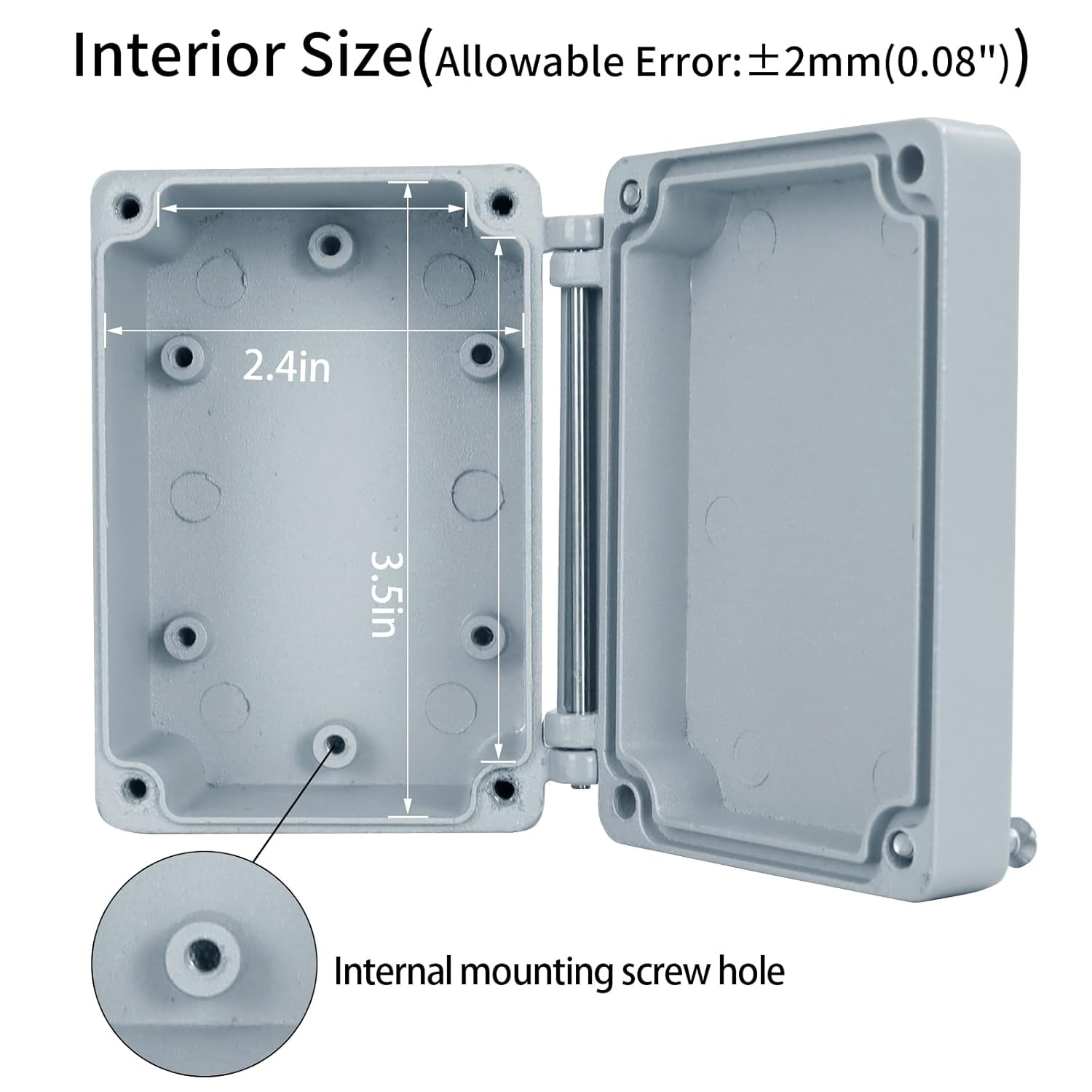 Aluminum Enclosure Project Box Aluminum Alloy Metal Junction Box Outdoor Waterproof Dustproof Project Box Outdoor Electrical Universal Enclosure Gray 3.9"x2.7"x2"