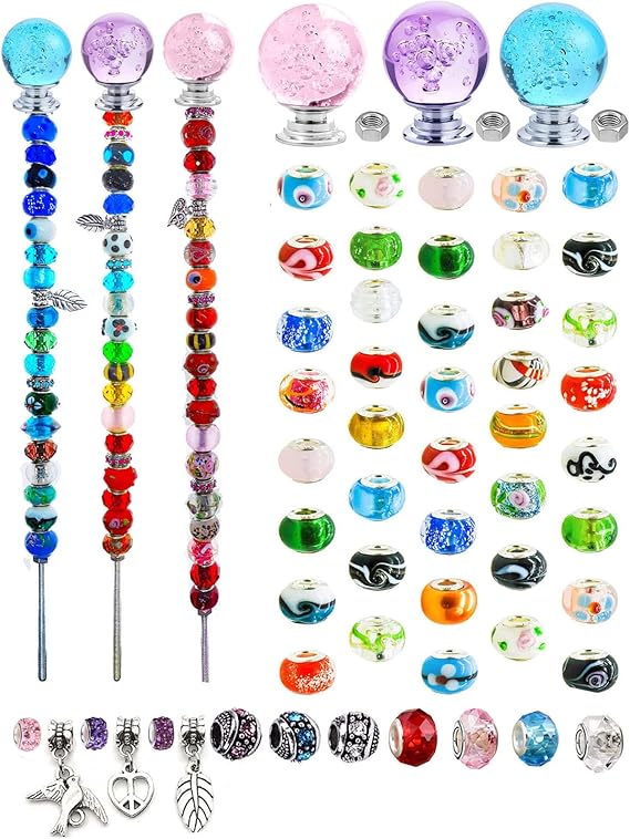 ALT2DAY Fairy Garden Beaded Stakes Kit Plant Pot Jewelry