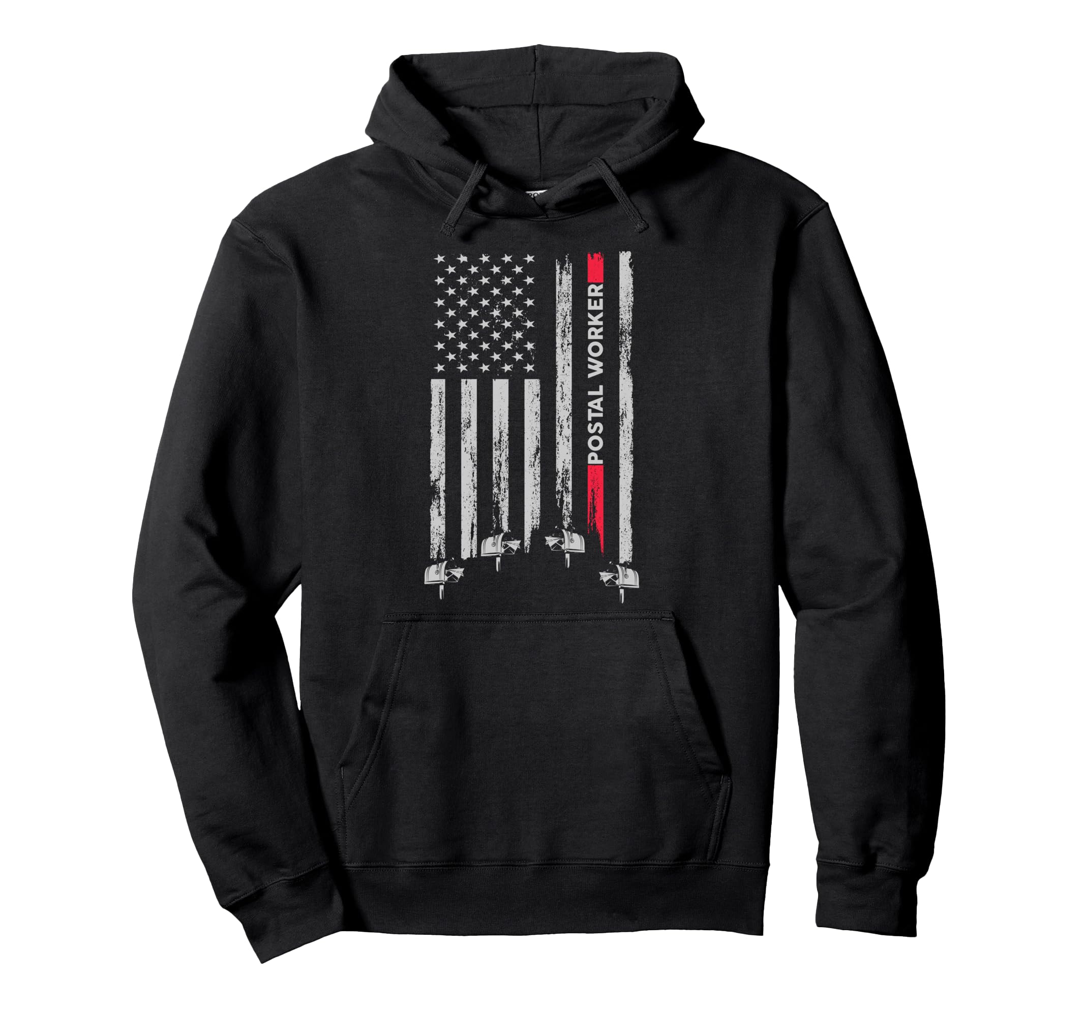 Postal Worker Vintage USA American Flag US Postal Pullover Hoodie
