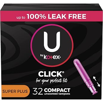 U by Kotex Click Compact Tampons Super Plus Absorbency Odourless Pack of 32