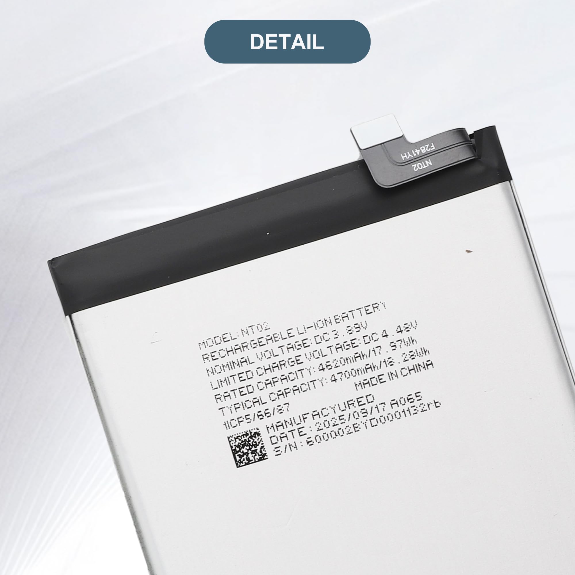 NT02 Ersatzakku 4700mAh/3.89V Kompatibel mit Nothing Phone 2/2A with Tools