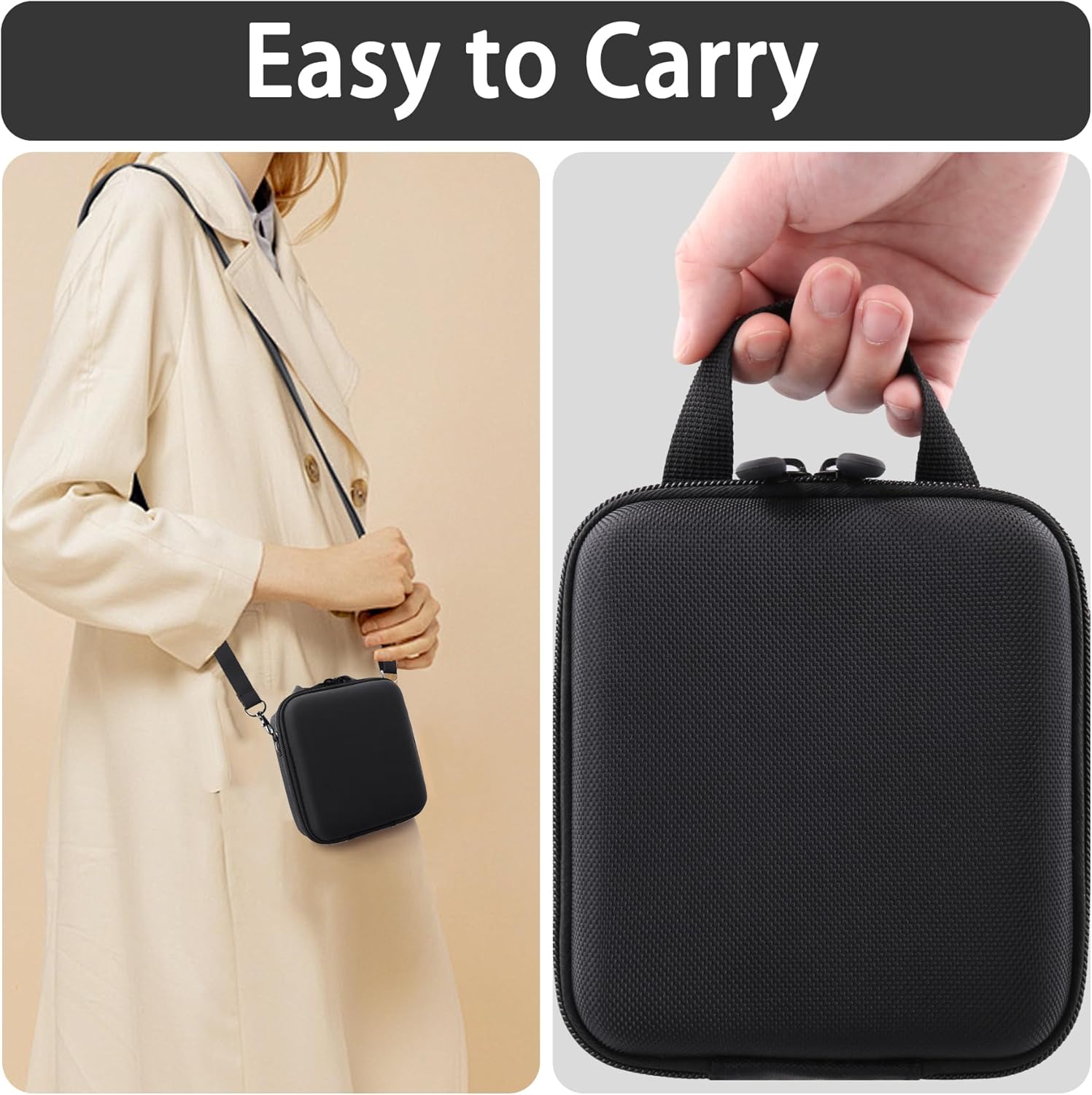 Camera Case for VJIANGER/VETEK/NIKICAM/Yatao 4K Vlogging Camera,Carrying Case Holder for 4K Vlogging Camera and Accessories(Black Case) - Image 7