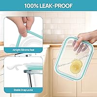 Vista 6 de Vtopmart 2Pack 1500ml/50.7oz Recipientes grandes de almacenamiento de vidrio con tapas, juego de recipientes de comida para preparación de comidas