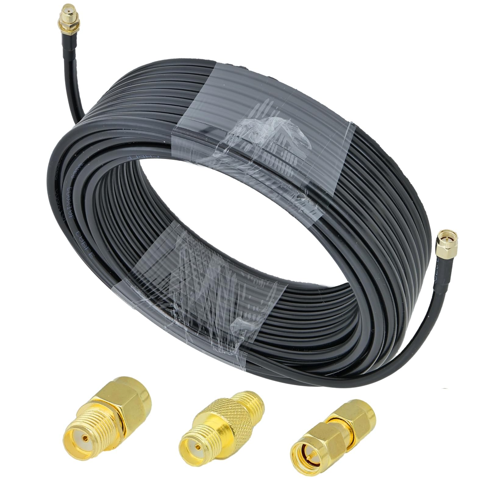 SMA Antena Cable 20M RG58 Cable Coaxial SMA Coaxial Adaptador Kit 50ohms WiFi Antena Extensión Baja Pérdida para WiFi Router Seguridad Cámara IP Tarjeta de Red Inalámbrica Adaptador
