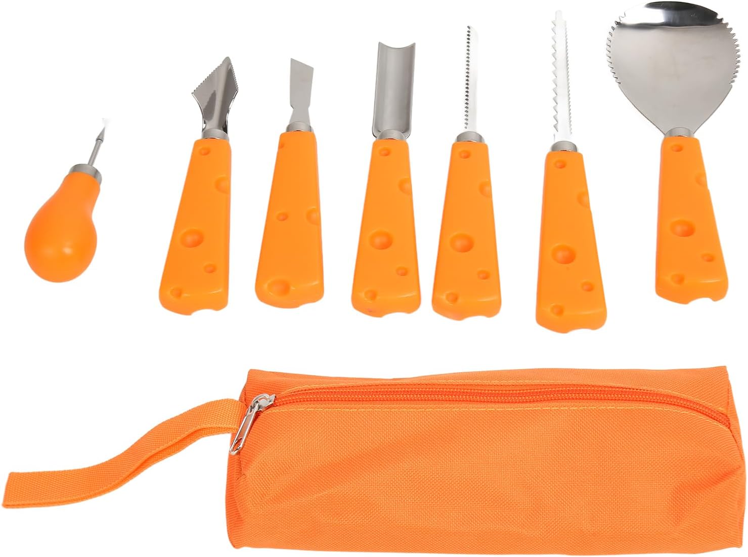 7pcs Halloween Pumpkin Carving Set Multipurpose Stainless Steel Pumpkin Carving Tool with Storage Bag for Lantern Decor