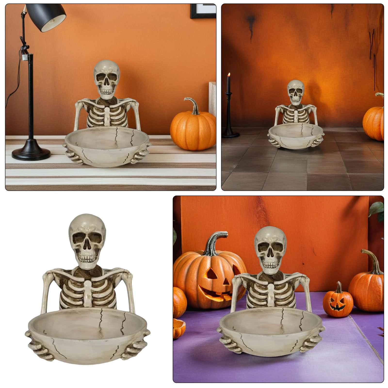 Resina Bandeja para Servir Forma de Calavera Halloween
