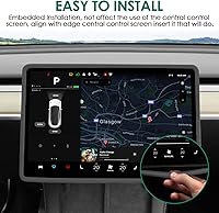 Vista 4 de Marco protector de pantalla compatible con Tesla Model 3 Modelo Y 2024 2023 2022 2021 2020 2019 cubierta protectora de borde de pantalla cubierta