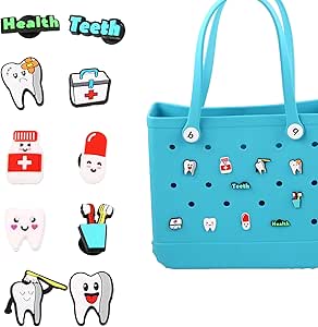 AOIFES - Dijes Para Bolsa Bogg, Accesorios Para Bolsa Bogg, Inserto De Goma De PVC Personalizable, Decorativo, Compatible Con Bolso De Mano, Bolsa De Playa De Goma, Accesorios Para Bolsa De Playa
